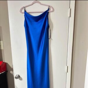 Betsy and Adam Satin dress with embellished strap